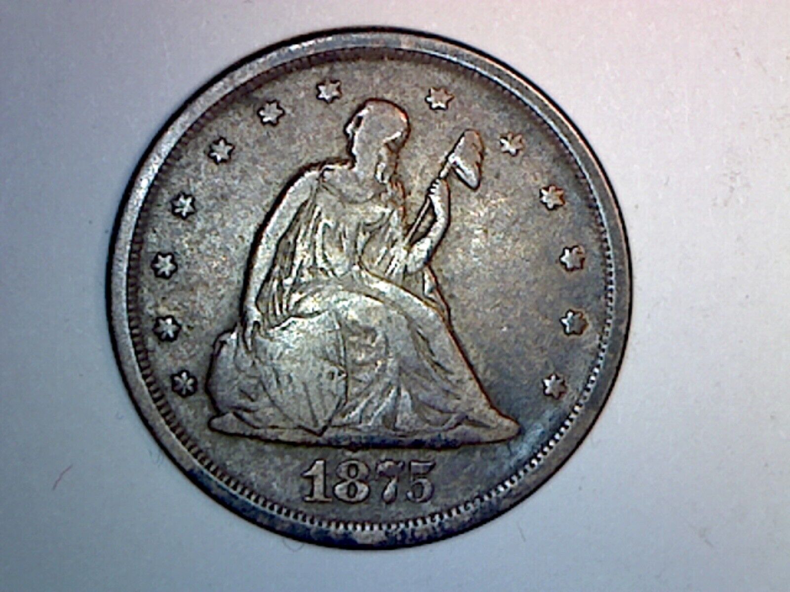 1875-s Twenty Cent Piece  Vf Condition